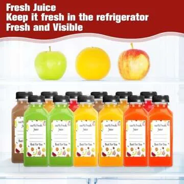 ztarraum 12pcs 12oz Plastic Juice Bottles, Reusable Juice Containers with Black Tamper Proof Lids, Brush, Funnel and Labels, Clear Juice Containers for Juicing, Smoothie and Homemade Beverages