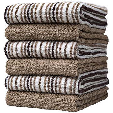 6 Pack Kitchen Towels (16"x26") - Absorbent Cotton Hand Towels Set