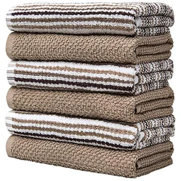 Kitchen Towels 16x26 6 Pack Absorbent Cotton Towels