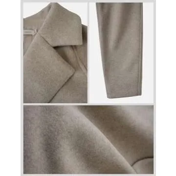 S・DEER Women's Warm Lapel Long Coat for Winter Style
