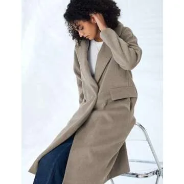 S・DEER Women's Warm Lapel Long Coat for Winter Style