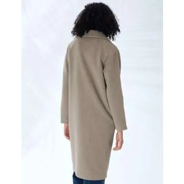 S・DEER Women's Warm Lapel Long Coat for Winter Style