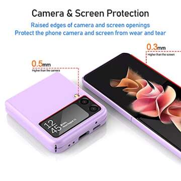 Vizvera Case for Samsung Galaxy Z Flip 3 5G 2021, Slim Fit Lightweight Matte Phone Case for Galaxy Z Flip 3-Dark Purple