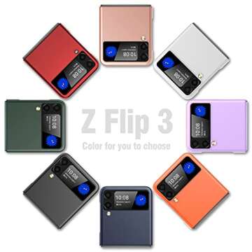 Vizvera Case for Samsung Galaxy Z Flip 3 5G 2021, Slim Fit Lightweight Matte Phone Case for Galaxy Z Flip 3-Dark Purple