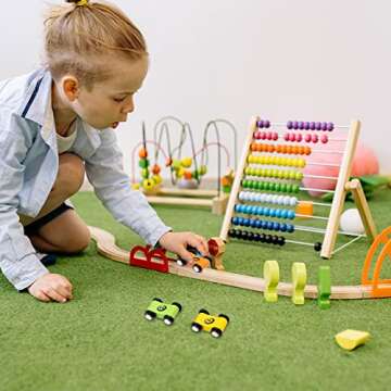 Zhanmai Wooden Mini Car Ramp Race Track for Toddlers