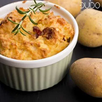 Souffle Dish Ramekins for Baking – 12 Ounce (Set of 4, White with 4 Extra Spoons) 12 Oz Ceramic Oven Safe Round Fluted Ramekin Bowl for Desserts Soups Snacks Quiche Appetizers Casserole Creme Brulee