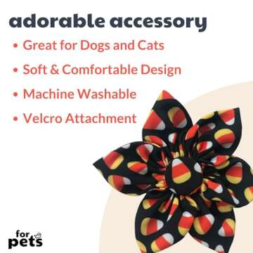 Huxley & Kent Pet Pinwheel | Candy Corn (Small) | Halloween Collar Accessory for Dogs/Cats | Bow Col...