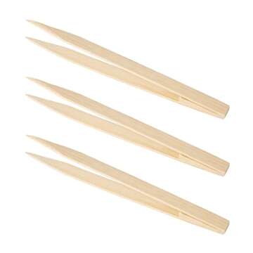 Eco-Friendly Bamboo Tweezers for Art and Crafts