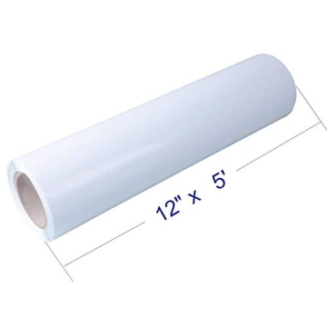 12x5 White HTV Vinyl Roll for Crafts & Apparel Iron-On