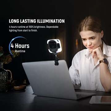 NEEWER Selfie Light, Portable Clip on LED Video Light with Cold Shoe, Phone Laptop Webcam Lighting f...