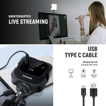 NEEWER Selfie Light, Portable Clip on LED Video Light with Cold Shoe, Phone Laptop Webcam Lighting for Streaming, Video Conferencing, Zoom Meeting, TikTok Vlogging, Makeup, Photography, PL81