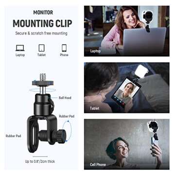 NEEWER Selfie Light, Portable Clip on LED Video Light with Cold Shoe, Phone Laptop Webcam Lighting for Streaming, Video Conferencing, Zoom Meeting, TikTok Vlogging, Makeup, Photography, PL81