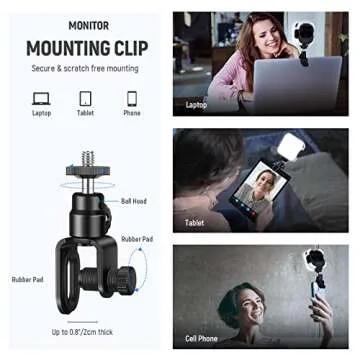 NEEWER Selfie Light, Portable Clip on LED Video Light with Cold Shoe, Phone Laptop Webcam Lighting for Streaming, Video Conferencing, Zoom Meeting, TikTok Vlogging, Makeup, Photography, PL81