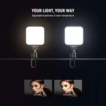 NEEWER Selfie Light, Portable Clip on LED Video Light with Cold Shoe, Phone Laptop Webcam Lighting for Streaming, Video Conferencing, Zoom Meeting, TikTok Vlogging, Makeup, Photography, PL81