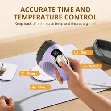 HTVRONT Mini Heat Press - 3 in 1 Heat Press Machine for T-Shirts Hats Mugs with Larger Flat Curved Plate, Customized Temp&Time, Digital Display, Memory Function and Insulated Base (Lavender Purple)