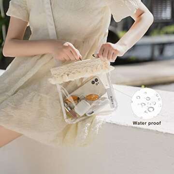 Mkono Clear Bag Stadium Approved, Boho Concert Purses for Women Cute Crossbody Festival Bag for Sport Events Festival Concert Accessories