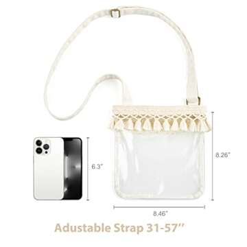 Mkono Clear Bag Stadium Approved, Boho Concert Purses for Women Cute Crossbody Festival Bag for Sport Events Festival Concert Accessories