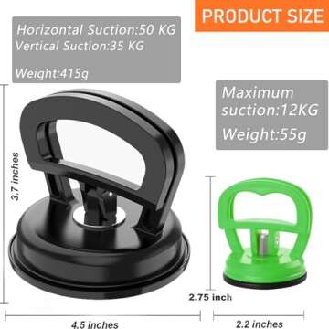 Auronp Dent Puller,Car Dent Puller,3 Pack Handle Lifter,Powerful Car Dent Remover,Suction Cup Dent Puller and Paintless Dent Repair Kit for Car Body Dent 5.4in