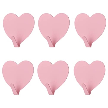 Stylish Heart Shaped Wall Hooks - 6 Pack for Decor and Organization
