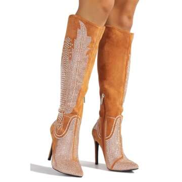 Cape Robbin Women's Knee-High Cowboy Boots with Stiletto Heel