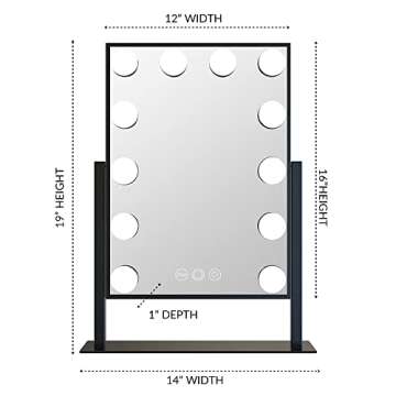 Impressions Vanity Hollywood Tri-Tone XL Makeup Mirror - 12 LED Bulbs