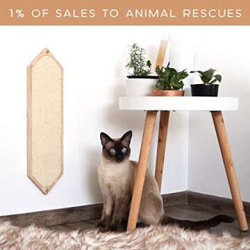 Wall Mounted Cat Scratcher, Natural Sisal Cat Scratching Post, Vertical Scratch Pad for Indoor Cats ...