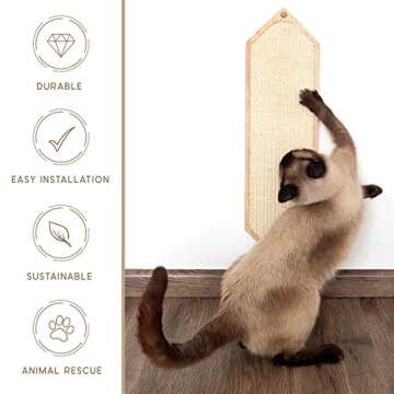 Wall Mounted Cat Scratcher for Indoor Cats and Kittens