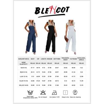 BLENCOT Womens Ruffle Spaghetti Straps High Waisted Long Wide Leg Jumpsuits Loose Sleeveless Rompers Orange Large