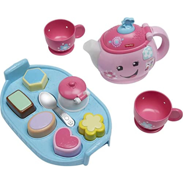 Fisher-Price Toddler Toy Laugh & Learn Sweet Manners Tea Set with Music & Lights for Educational Pre...