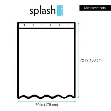 Splash Home Sia Floral Design Polyester Shower Curtain, for Bathroom and Bathtub Curtains, Lightweight Washable Cloth & Water-Resistant, 70W x 72H Inch