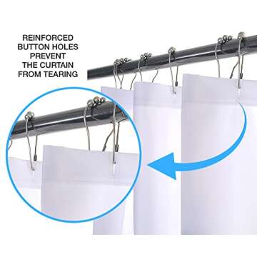 Splash Home Sia Floral Design Polyester Shower Curtain, for Bathroom and Bathtub Curtains, Lightweight Washable Cloth & Water-Resistant, 70W x 72H Inch