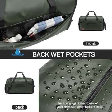 Garment Duffle Bags for Travel,Moulyan Convertible Garment Bag with Shoe Compartment,3 in 1 Waterproof Travel Suit Bag with Shoulder Strap for Men Women