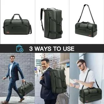 Garment Duffle Bags for Travel,Moulyan Convertible Garment Bag with Shoe Compartment,3 in 1 Waterproof Travel Suit Bag with Shoulder Strap for Men Women