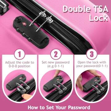 Karl home Luggage Set of 3 Hardside Carry on Suitcase Sets with Spinner Wheels & TSA lock, Portable ...