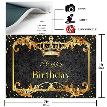 Avezano Prince Birthday Party Backdrop for Boys' Celebrations