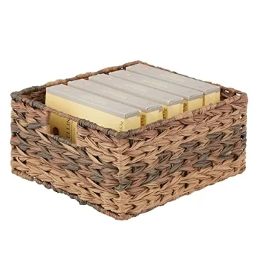 mDesign Woven Plastic Storage Bins - 6 Pack Organizational Solution