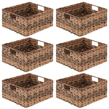 mDesign Woven Plastic Storage Bins - 6 Pack Organizational Solution