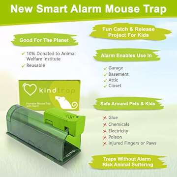 Humane Live Mouse Trap with Smart Alarm - KindTrap