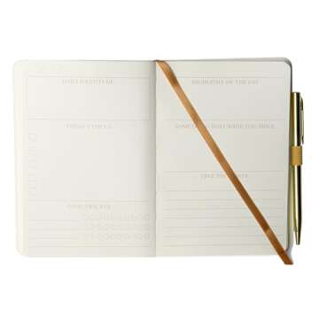 DesignWorks Ink Gratitude Journal with 196 Guided Pages for Daily Thoughts and Goals with Pen and Ri...