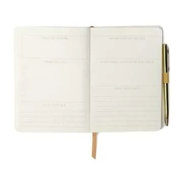 DesignWorks Ink Gratitude Journal with 196 Guided Pages for Daily Thoughts and Goals with Pen and Ribbon Marker | Undated Daily Mindfulness Journal, Pink Attitude of Gratitude