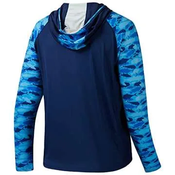 BASSDASH Men’s UPF 50 Performance Fishing Shirt Cooling Hoodie Camo Long Sleeve FS17M