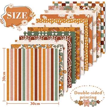 Whaline 24Pcs Retro Floral Pattern Scrapbook Paper for DIY Crafts