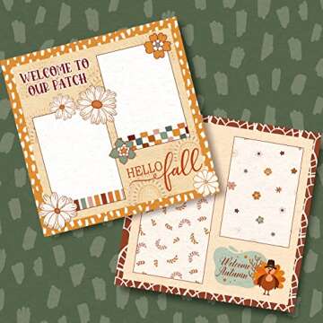 Whaline 24Pcs Double-Sided Floral Craft Paper Set