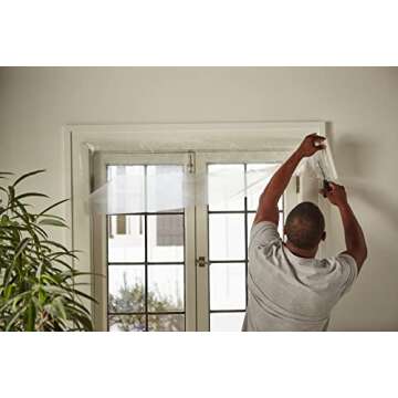 Duck MAX Strength Window Insulation Kit, Winter Window Seal Kit Fits up to 5 Windows, Heavy Duty Shrink Film Cuts to Size for Easy Indoor Installation, Window Tape Included,62 In. x 210 In., Clear