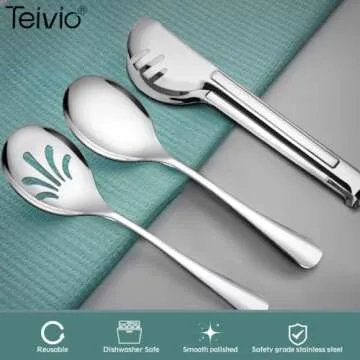 Stainless Steel Serving Utensils Set - 9 Pieces for Every Occasion