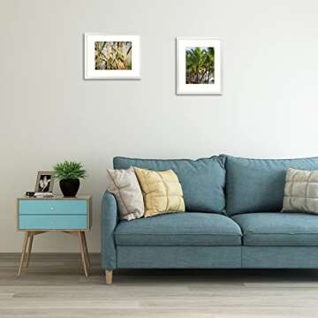 Frametory, 16x20 Picture Frame with Mat for 11x14 Picture- - High Definition Glass Wide Molding - Preinstalled Wall Mounting Hardware (White, 2 Pack)