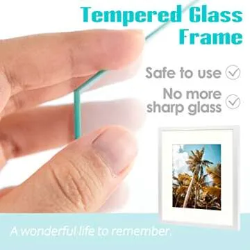 Frametory, 16x20 Picture Frame with Mat for 11x14 Picture- - High Definition Glass Wide Molding - Preinstalled Wall Mounting Hardware (White, 2 Pack)