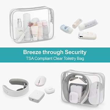 Cambond Compression Packing Cubes for Travel Women - 6 Set Packing Cubes for Travel Compression, Luggage Organizers Compression Cubes for Carry on Suitcases with Shoe Bag and Makeup Bag, Lake Blue