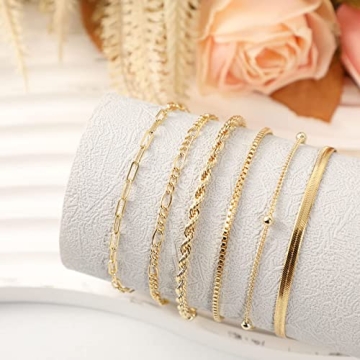 Stylish JECOMY Gold Bracelet Set for Women - 14K Plated Charm