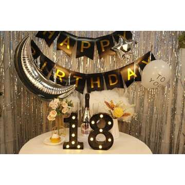 NANXU LED Black Letter Lights 26 Alphabet,Small Black Lighted Letters,Black Light Up Letters,Battery Powered Glitter Alphabet Letter Lights for Night Light Party Table Wall Decor,Black Letter H